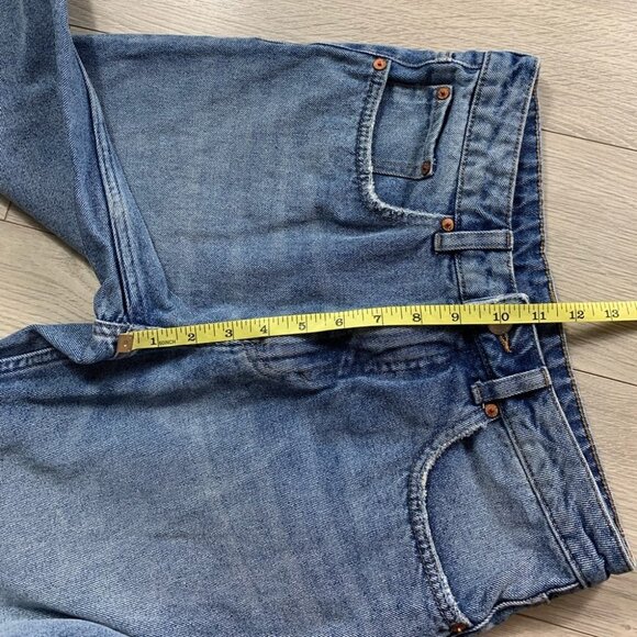 CHEAP MONDAY Ally Blue Gem High Waist Raw Hem Ankle Straight Jeans - Picture 13 of 16